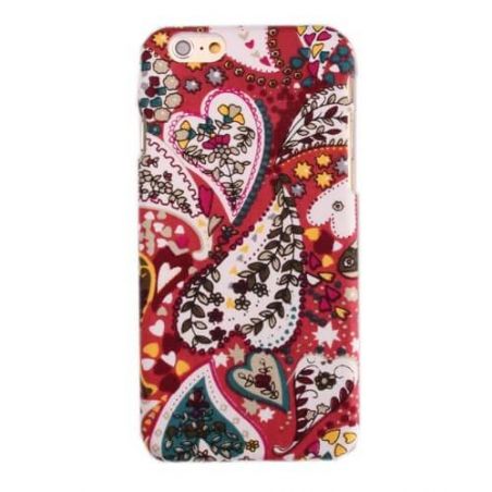 Achat Coque rigide avec revêtement tissu coeurs iPhone 6  COQ6G-104X