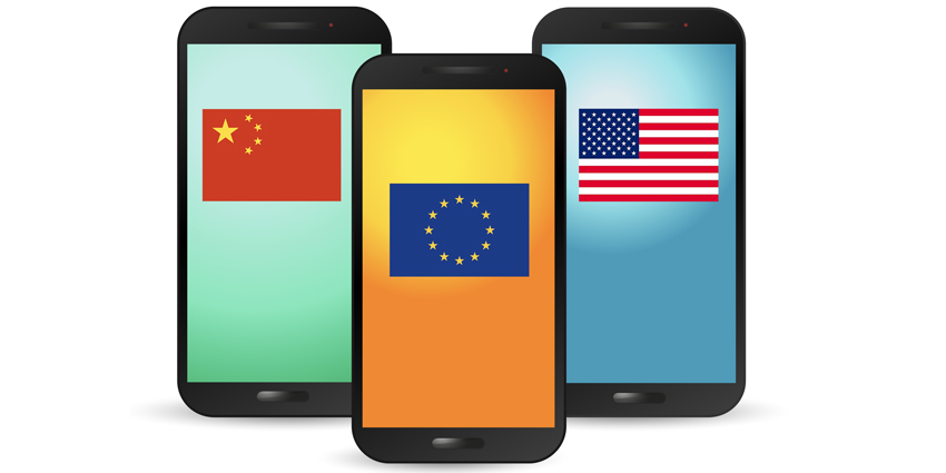 Différence smartphone UE / USA / Chine